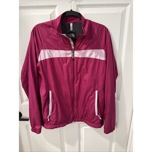 The north face women sz L Pink‎ windbreaker with pockets rain jacket